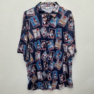 St. Louis Cardinals Hall Of Fame Trading Card Shorr Sleeve Button Down Size XL